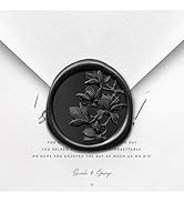 Pilloze 50Pcs Black Olive Branch Wax Seal Stickers, Self-Adhesive Black Wax Seal Stickers for Env...