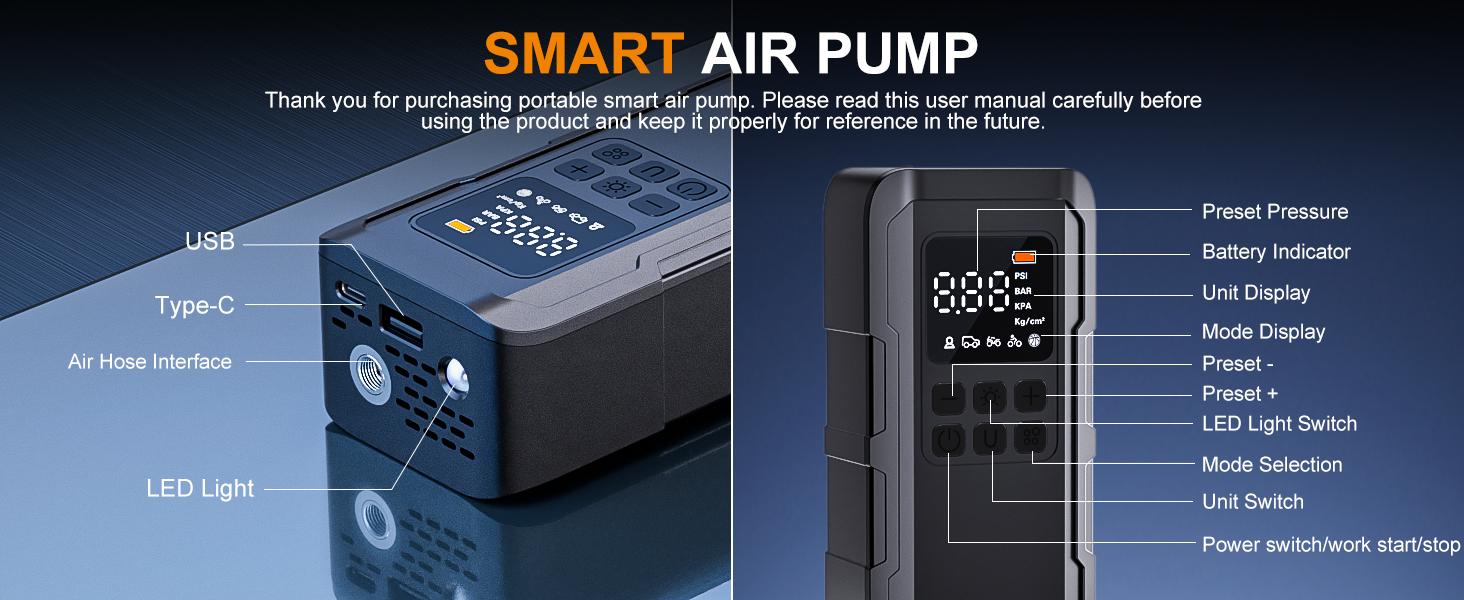 Tire Inflator Portable Air Compressor