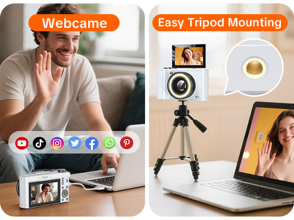 Vlog camera can be connected to a computer as a webcam