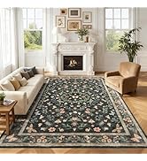 GarveeHome 8x10 Vintage Insect Washable Area Rugs for Living Room Dining Room Foldable Non Slip L...