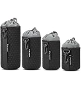 K&amp;F CONCEPT 4 Pack Camera Lens Pouch Set, Drawstring Lens Protective Bag, Camera Lens Case for DS...