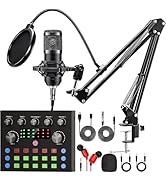 Podcast Equipment Bundle, Recording Studio Package with Podcast Microphone and Voice Changer, Liv...