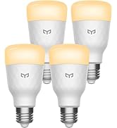 YEELIGHT Smart Light Bulb White, 4 Pack WiFi LED Bulb, Remote Control, Dimmable RGB Color Changin...