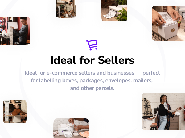ideal for ecommerce sellers businesses labelling boxes packages envelopes mailers parcels