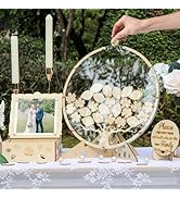 AerWo Wedding Guest Book Alternative, Wooden Love Tree Rustic Wedding Decorations for Reception w...