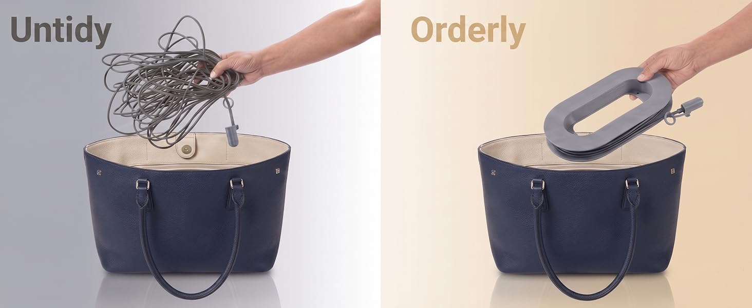 Before and after comparison of untidy cables and orderly Starlink Mini cable organizer
