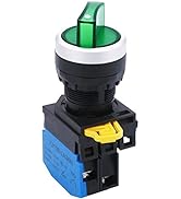 TWTADE 22mm SPST 1 NO Two 2 - Positions Maintained Latching Rotary Shell (Green) LED lamp Select ...