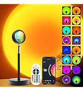 Sunset LED Lamp Projector, 21 Colors Changing App &amp; Remote Control Mood Lighting, Music Sync Ambi...