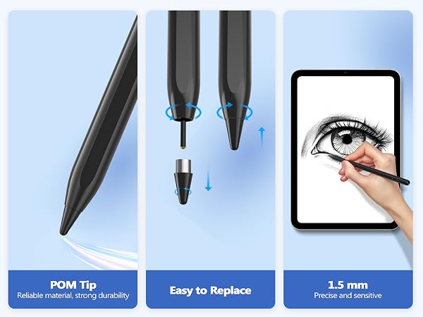 Stylus Pen, Stylist Compatible for iOS/Android Touchscreens/Phones, Rechargeable Stylus Pen