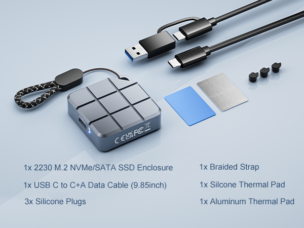 NVMe SATA 2230 ssd enclosure