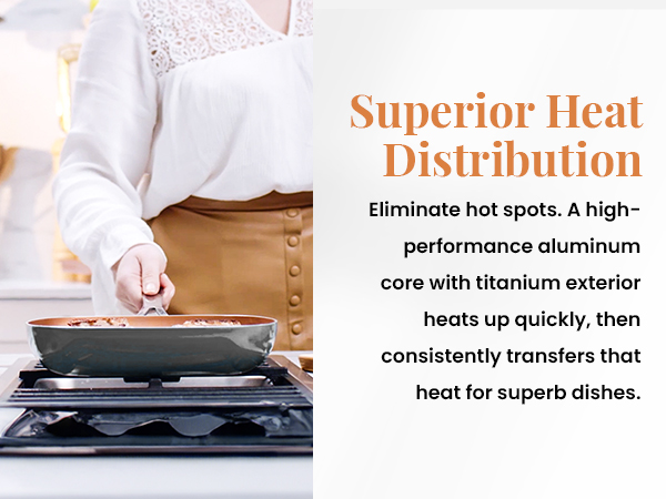 Copper Pots and Pans Set Nonstick Cookware Set, Pot and Pan Set, Kitchen Cookware Sets, Ceramic