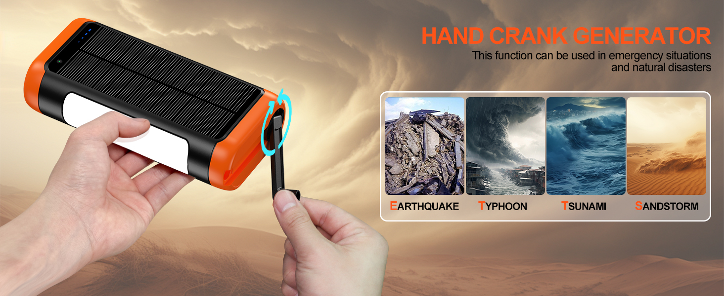 solar powered power bank solar power bank portable charger solar charger power bank crank generator
