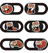 PRESSINART 6Pcs 6 Styles Red Panda Camera Cover Slide Cute Privacy Guard Accessories, Phone Front...
