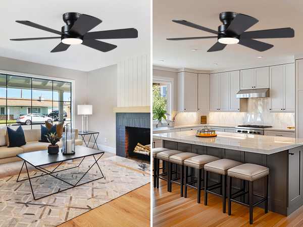 ceiling fan with lights kitchen living room