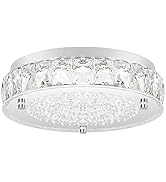 Crystal Chandeliers Flush Mount LED Ceiling Light Fixture, 5000K Daylight White Super Bright 1980...