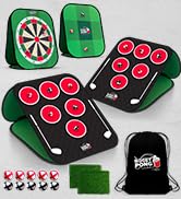 Bogey Pong | 3-in-1 Backyard Pong Golf Game Set w/Darts &amp; Tic Tac Toe | Remove Dis...