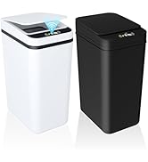 jinligogo 2Pack Bathroom Small Trash Can with Lid, 2.2 Gallon Touchless Automatic Garbage Can Sli...