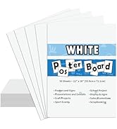 pmybupo 50PCS White Poster Board 22"X28",Value Poster Board for School Craft Project Presentation...