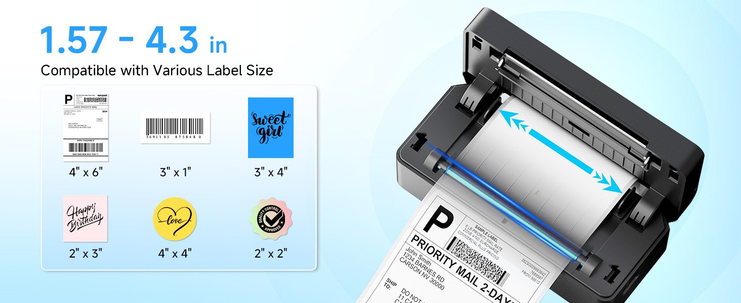 adjustable width 4x6 label maker 2 inch circle tags for custom address barcodes
