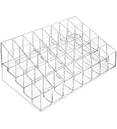 Casafield 40 Slot Acrylic Lipstick &amp; Makeup Organizer - Cosmetic Display Case - Clear