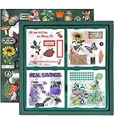 675Pcs Plants Floral Scrapbook Stickers Kit Vintage Flowers Butterfly Mushroom Transparent Waterp...