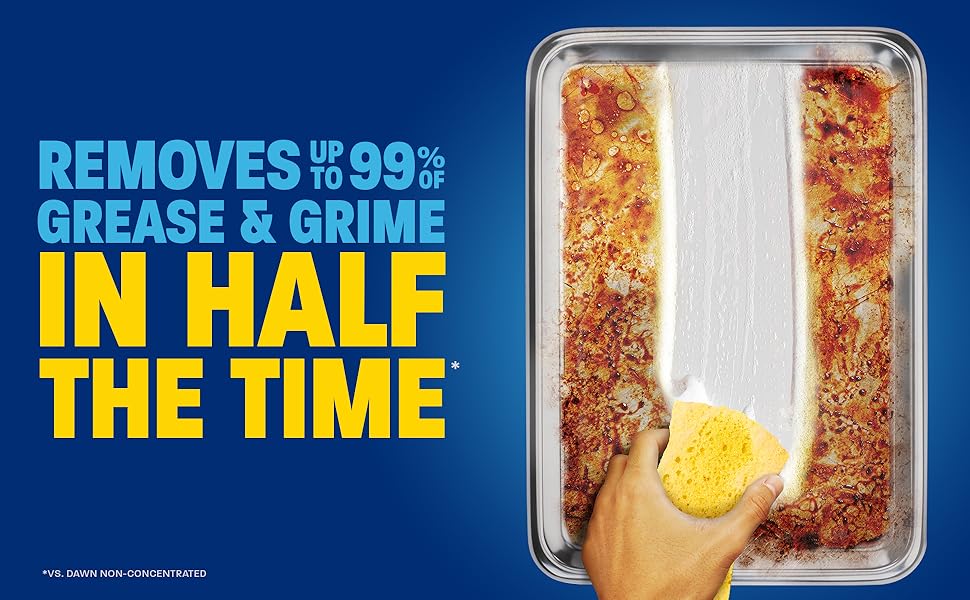 Removes up to 99% of grease &amp; grime in half the time.