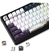 GMKWTL XVX Shine Through Keycaps, Japanese Ink Lotus Keycap Set, DoubleShot PBT Keycaps with Dye-...
