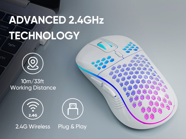 Wireless Gaming Mouse Honeycomb