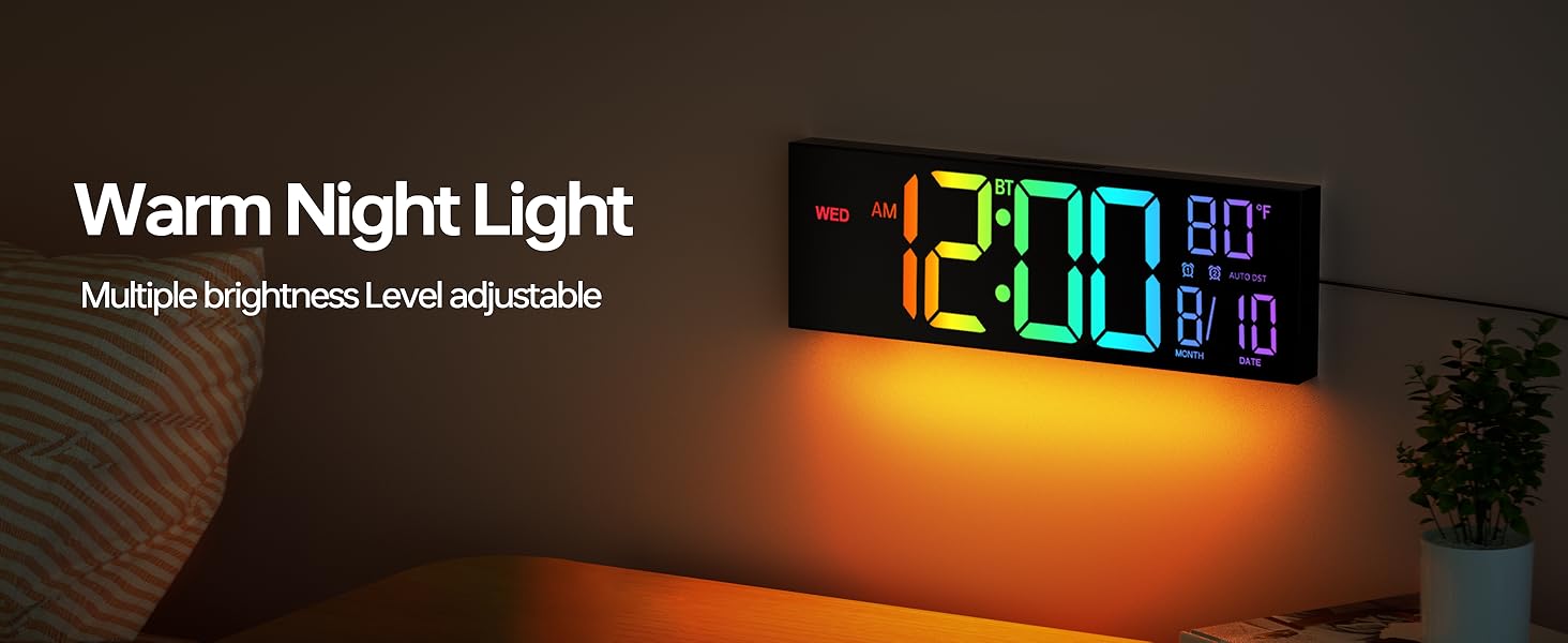 digital wall clock large display