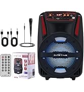 ROXAAN 8 Inch Wireless Portable Party Bluetooth Speaker, Battery Powered Loud PA Speaker System w...