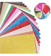 40 Sheets 20 Colors Glitter Cardstock A5 Craft Art Glitter Paper, Card Printing, DIY Project Scra...