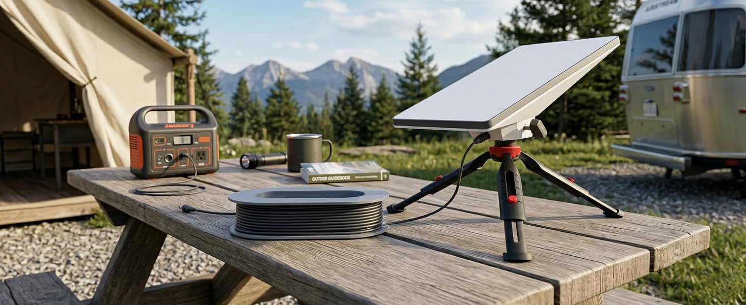 Portable internet cable management accessory for Starlink Mini off-grid outdoor adventures