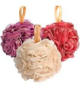 Fishent Shower Sponge Shower Loofah, Body Wash Loofah Sponge Body Scrubber, 3 Pack 60g Large Size...