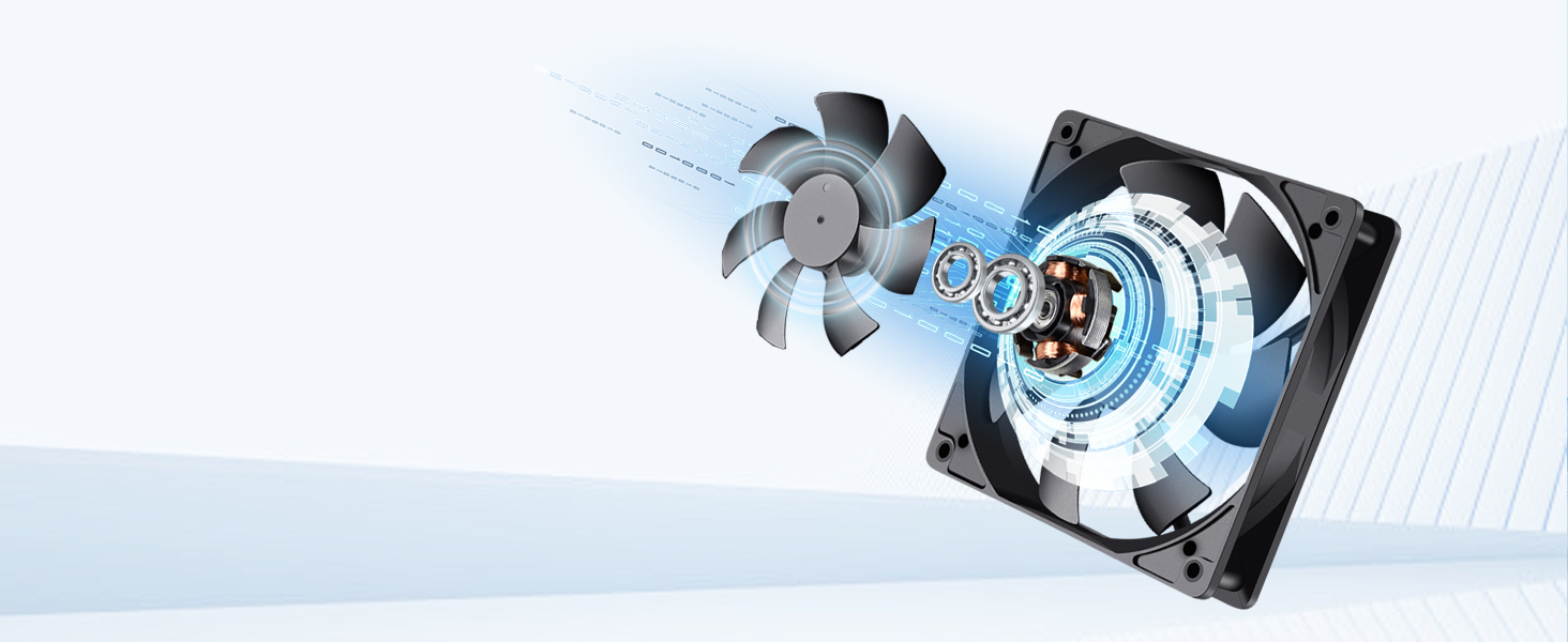 GDSTIME 120mm x 25mm waterproof ip67 brushless cooling fan dual ball bearing