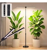 OUTON Grow Lights for Indoor Plants, Full Spectrum LED Plant Light Stand | 18W Black Dual Head Fl...
