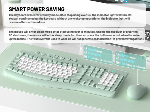 ergonomic keyboard and mouse wireless 6