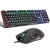 CHONCHOW Gaming Keyboard and Mouse for Mac PC PS5 PS4 Xbox One Gamers, RGB Backlit LED Mechanical...