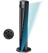 Vornado OSC84 41" Whole Room Air Circulator Tower Fan with Remote Control, Black