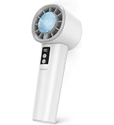 MINISO Portable Fan Handheld Rechargeable, 2 in 1 USB Small Turbo Fan, 5-Speed, Foldable with Ice...