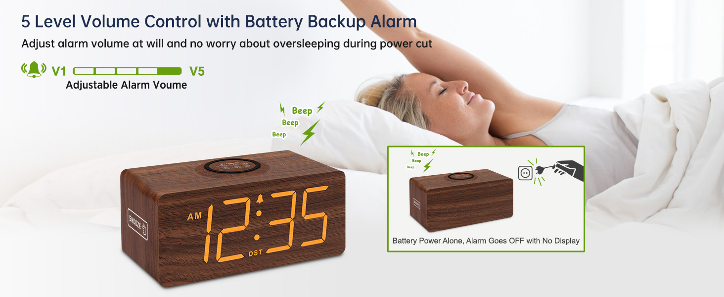 wooden digital clock