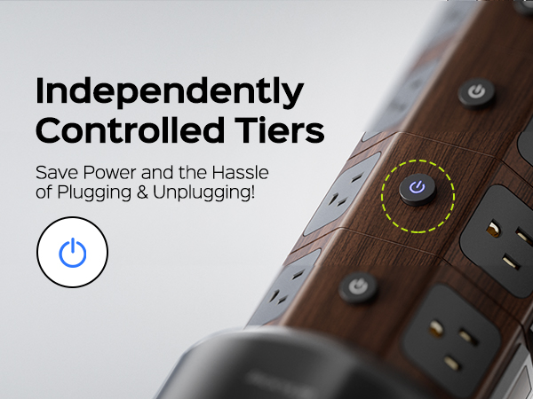 power strip with 5 independent switches