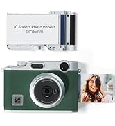 iDPRT Instant Print Camera, Instant Film Camera, Wireless Bluetooth Photo Printer + 10 Sheets Pho...