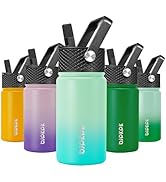 BJPKPK Water Bottle with Straw Lid, 15 oz Insulated Water Bottle, Stainless Steel Metal Water Bot...