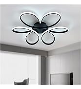 Mayful Modern LED Ceiling Light Fixture, 23.6 Inches Flush Mount Chandelier in Black Finish, Dimm...
