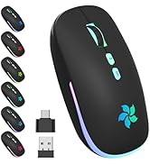 KARFUN Wireless Mouse, Bluetooth Mouse & 2.4GHz Two Mode Wireless Mouse, 7 Color Breathing Lights...
