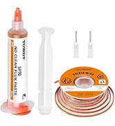 TOWOT 10ft Solder Wick Braid &amp; No-Clean Soldering Flux Paste (10cc) - Desoldering Kit for Electro...