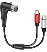 YANBORONSN XLR 90 Degrees Female to Dual RCA Female Y Splitter Patch Cable,3-PIN XLR Splitter 1 t...