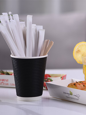 MFJUNS Disposable Natural Wooden Coffee Stirrers