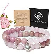 Healing Bracelets for Women - Rose Quartz &amp; Rhodonite Bracelet - Healing Prayers Crystal Bracelet...