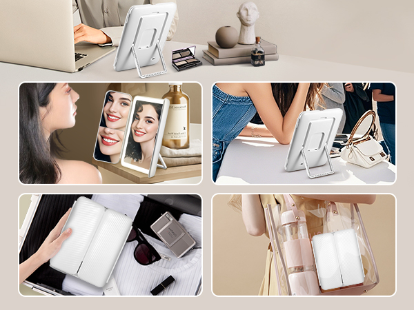 travel mirror with light